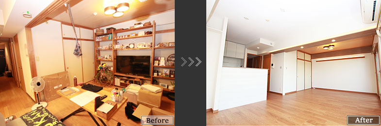 ���r���O�E�_�C�j���O ���t�H�[�� before after